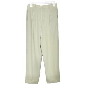 Vintage Liz Claiborne 100% Wool Dress Trousers Pants Cream Cuffed